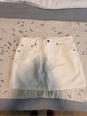 Abercrombie & Fitch White Denim Mini Skirt